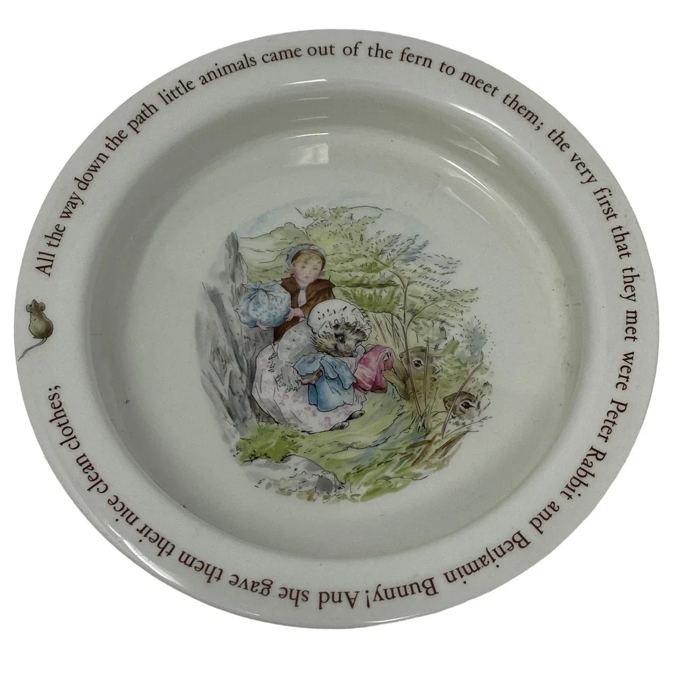 Peter Rabbit Wedgwood Mrs Tiggy-Winkle Kids Easter‎ Plate Bowl Set 6.5in Spring